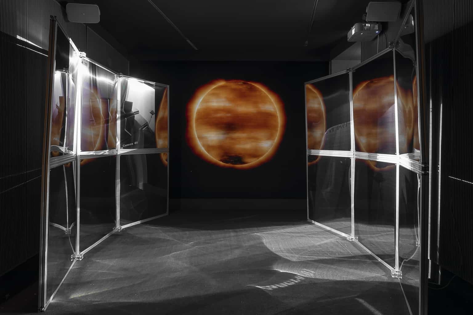 Installation view, orange channel