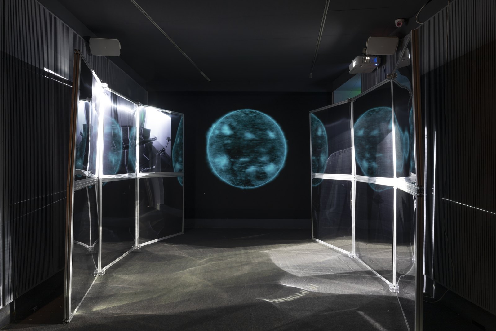 Installation view, blue channel